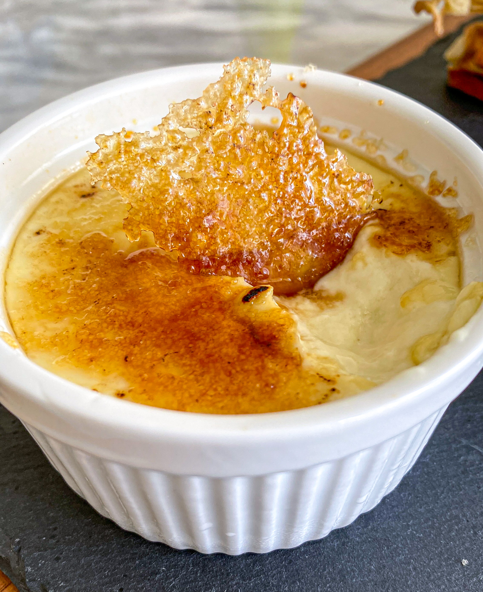 Delicious vegan crème brûlée made with the crispy golden crust on top